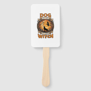 Dog Day Witch Night Halloween Wolf Moon Bats_1 Hand Fan
