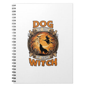 Dog Day Witch Night Halloween Wolf Moon Bats_1 Notebook