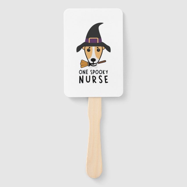 Dog Days of October One Spooky Nurse Dog   Hand Fan (Front)