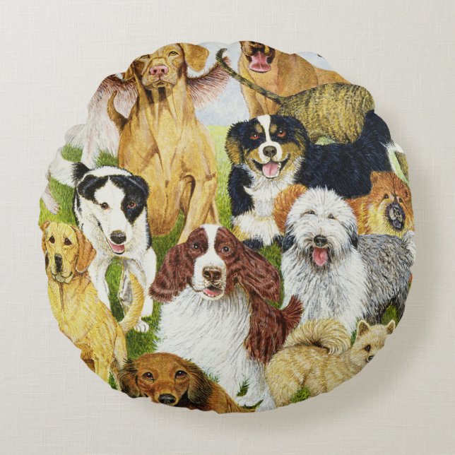 Dog Days Round Cushion (Front)