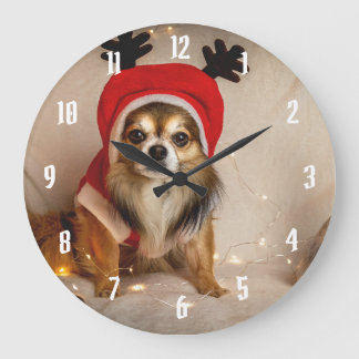 Dog Deer Large Clock