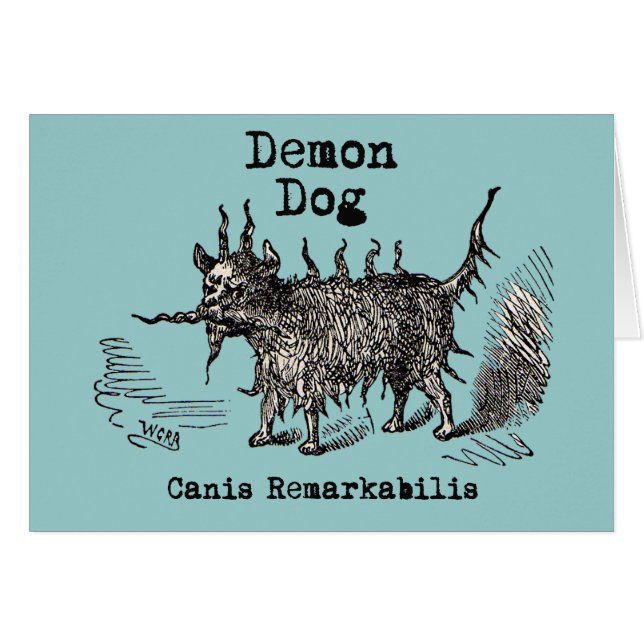 Dog Demon Vintage Funny Cute (Front Horizontal)