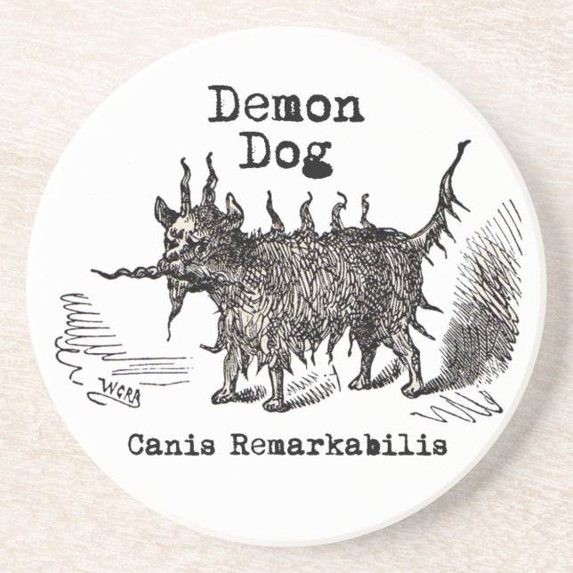 Dog Demon Vintage Funny Cute Coaster (Front)