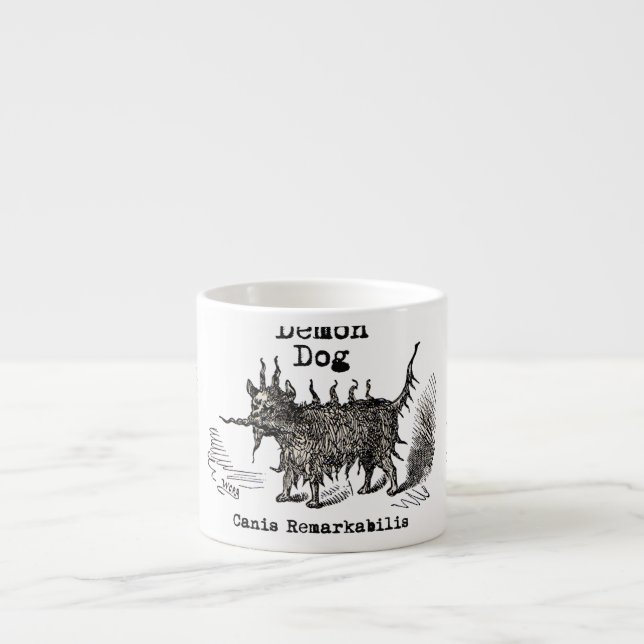 Dog Demon Vintage Funny Cute Espresso Cup (Front)