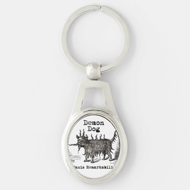 Dog Demon Vintage Funny Cute Key Ring (Front)