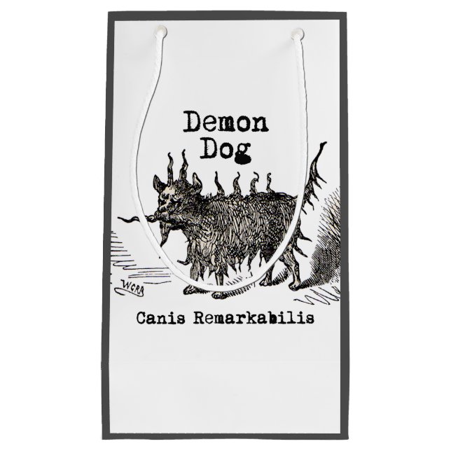 Dog Demon Vintage Funny Cute Small Gift Bag (Front)