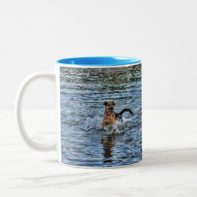 Dog Designs for Pet-lovers Two-Tone Coffee Mug (Left)
