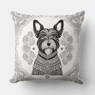 Dog Detailed Line Art Cushion
