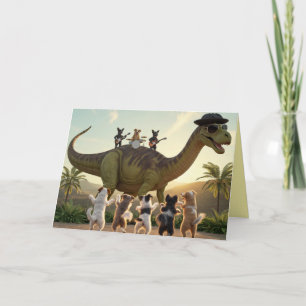 Dog Dinosaur Jam Greeting Card
