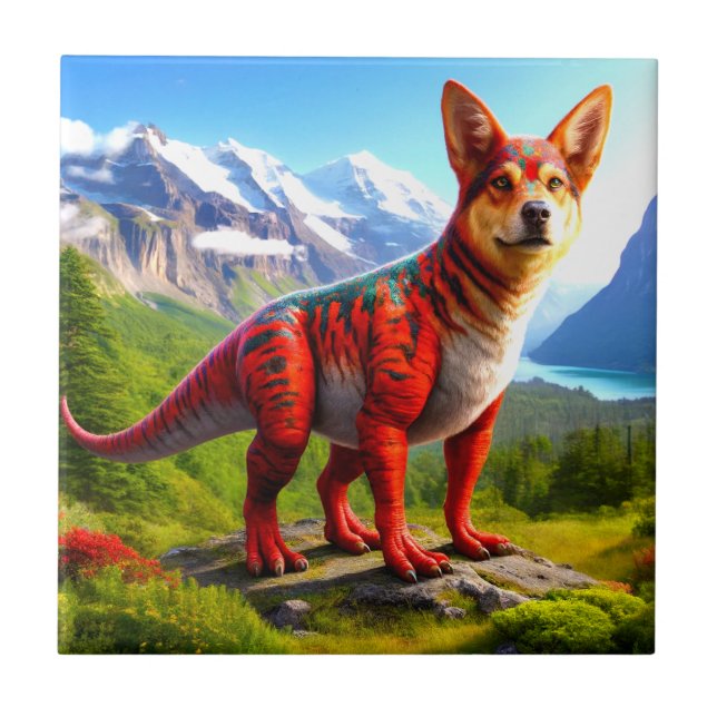 Dog Dinosaur Tile (Front)