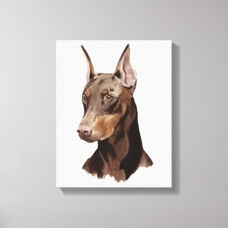 Dog Doberman! Beautifull portrait on canvas! Canvas Print