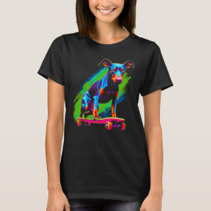 Dog Doberman Pinscher Skateboard T-Shirt