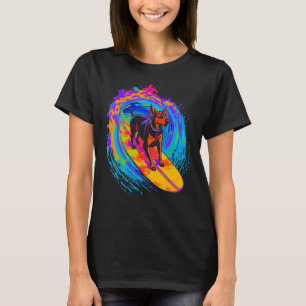 Dog Doberman Pinscher Surfing T-Shirt