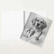 Dog Doctor Grayscale Veterinary Planner