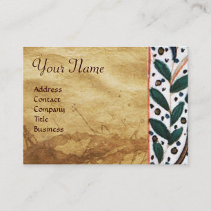 DOG DOCTOR WITH KITTEN Parchment Monogram Business Card
