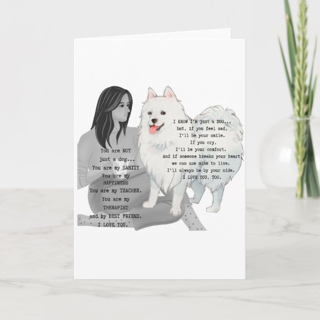 Dog Dogs Breed Woman Lady Saying Poem Greeting Thank You Card (Front)