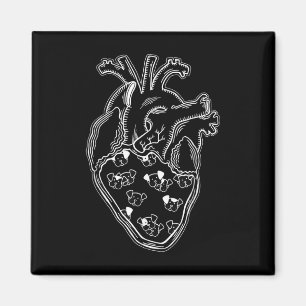 Dog Dogs Heart Anatomy Tattoo Style Magnet