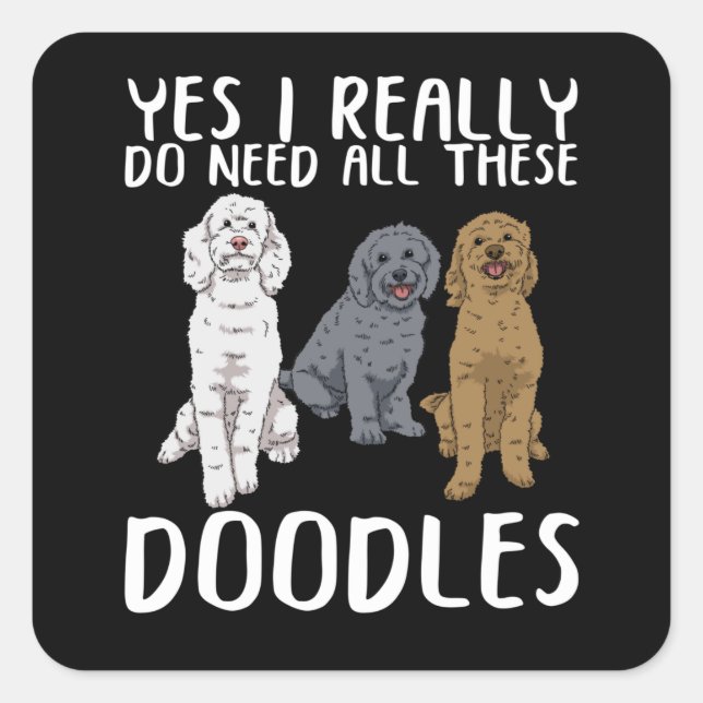 Dog Doodle Mum Gifts Dad Labradoodle Doodle Square Sticker (Front)