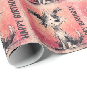 Dog Doodle Print Wrapping Paper Roll