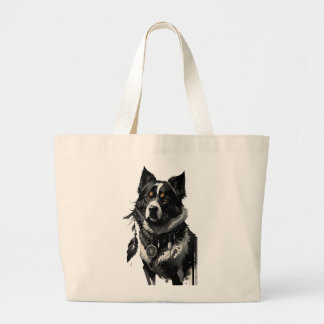 dog, dreamcatcher, amulet, talisman, large tote bag