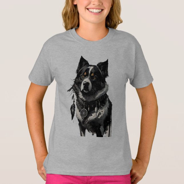 dog, dreamcatcher, amulet, talisman, T-Shirt (Front)