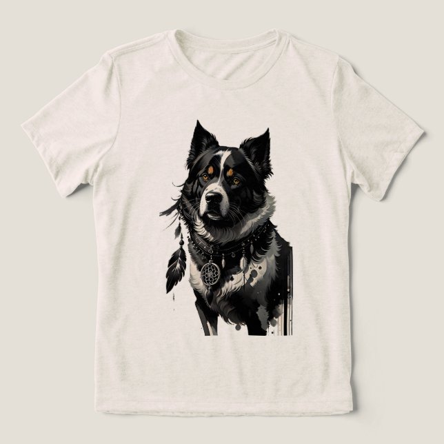 dog, dreamcatcher, amulet, talisman, Tri-Blend shirt (Design Front)