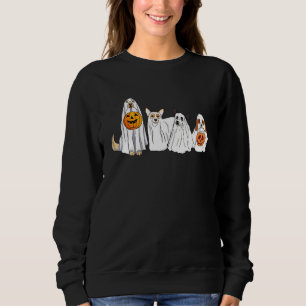 Dog Dress As Ghost Halloween Costume Pumpkin  Dog Sweatshirt
