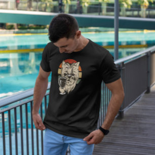 Dog Drinking Wine Retro T-Shirt