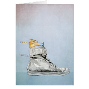 Dog Driving Shoe Greeting Card