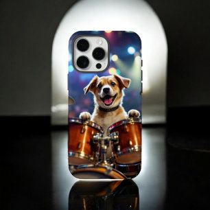 Dog Drummer iPhone 16 Pro Max Case