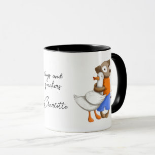 Dog Duck Funny Love Script Personalised Name Mug
