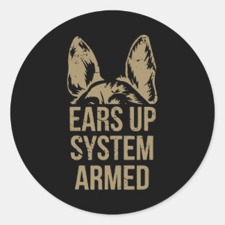 dog ears classic round sticker