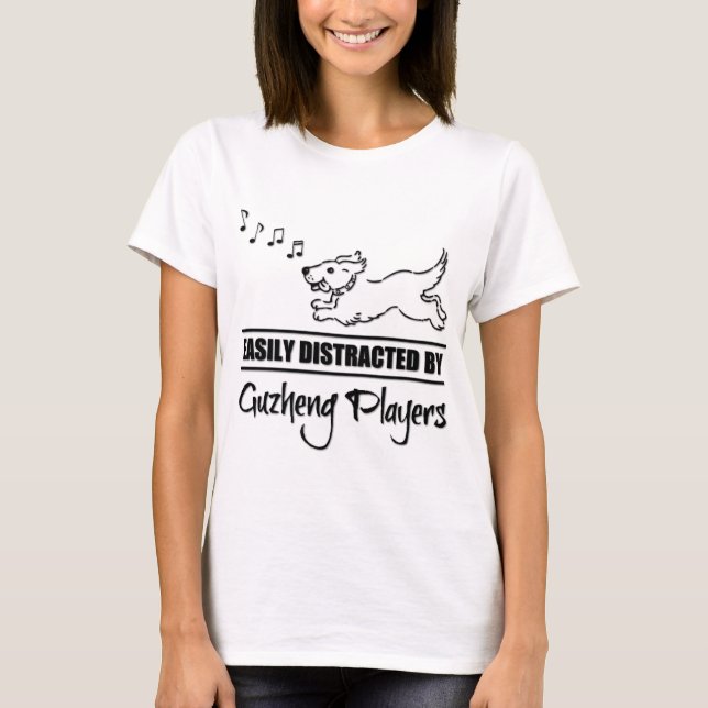 Dog Easily Distracted By Guzheng Players Music T-Shirt (Front)