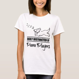 Dog Easily Distracted By Piano Players Music T-Shirt
