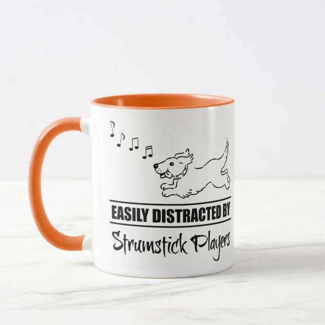 Dog Easily Distracted by Strumstick Players Mug (Left)