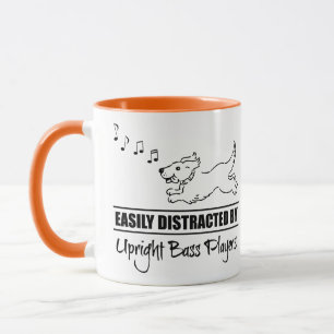 Dog Easily Distracted by Upright Bass Players Mug