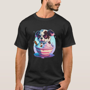 dog eating ice cream Dessert Sundae Sprinkle Premi T-Shirt