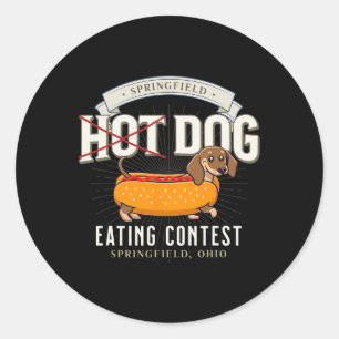 Dog Eating In Springfield Ohio Classic Round Sticker