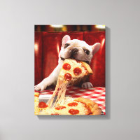 Dog Eating Pizza Slice