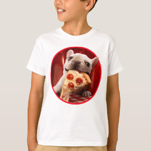 Dog Eating Pizza Slice T-Shirt
