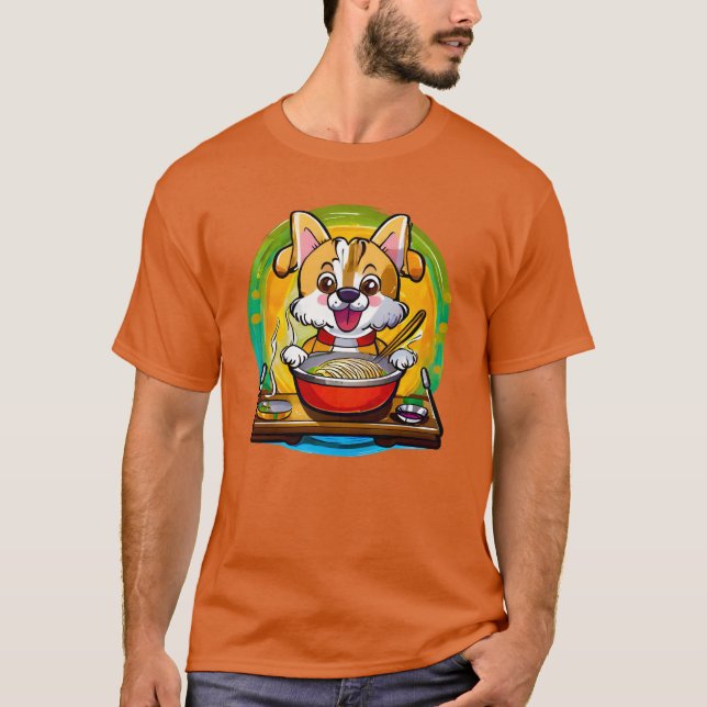 Dog eats ramyon T-Shirt (Front)