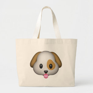 Dog - Emoji Large Tote Bag