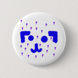 Dog Emoticon Paint Drip 6 Cm Round Badge