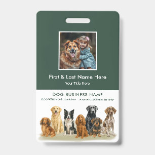 Dog Employee Photo qr Code Logo Name ID Badge