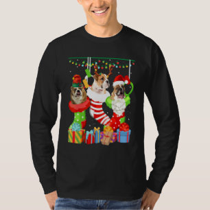 Dog English Bulldog Christmas Socks  Xmas Pajama P T-Shirt