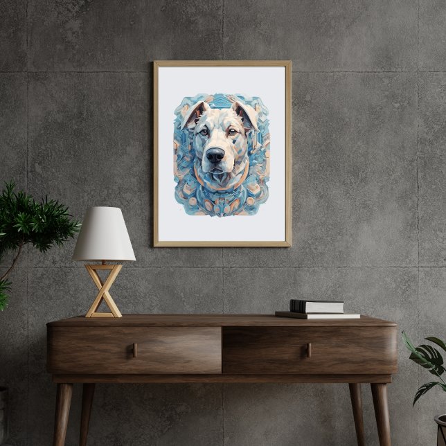 Dog face bluish grey aesthetic mosaic [BD-A1] Poster (Creator Uploaded)