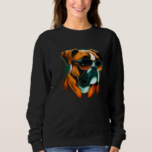 Dog Face for Boxer and Sunglasses Sweatshirt