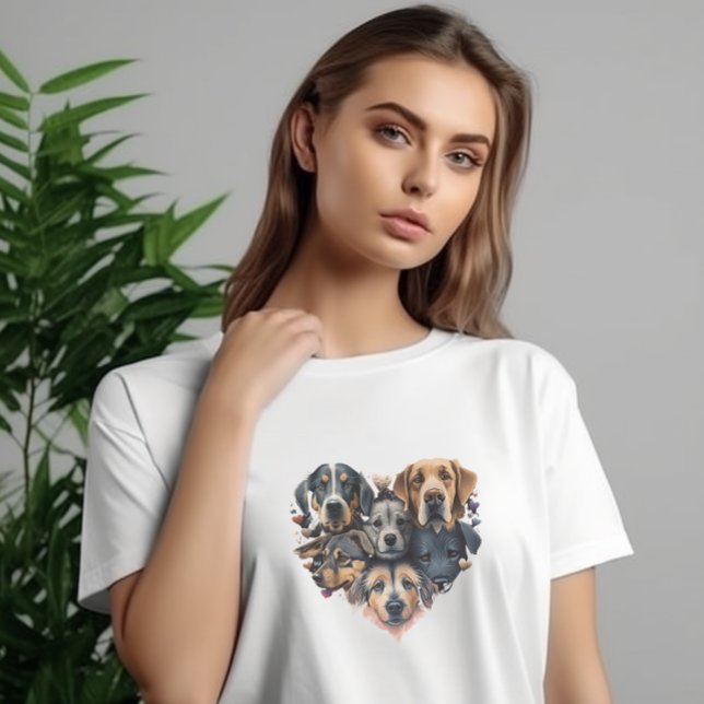 Dog Face Heart Collage T-Shirt (Creator Uploaded)