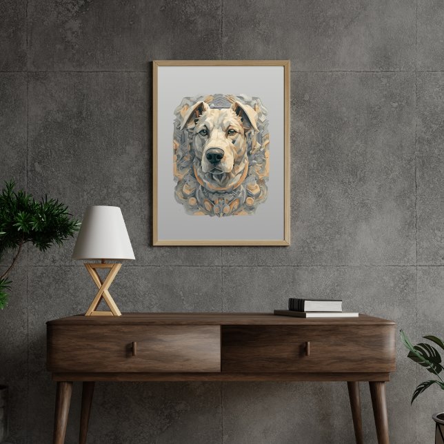 Dog face l beige grey l aesthetic mosaic [BD-B1] Poster (Creator Uploaded)