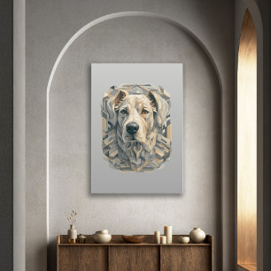 Dog face l beige grey l aesthetic mosaic [BD-B2] Poster